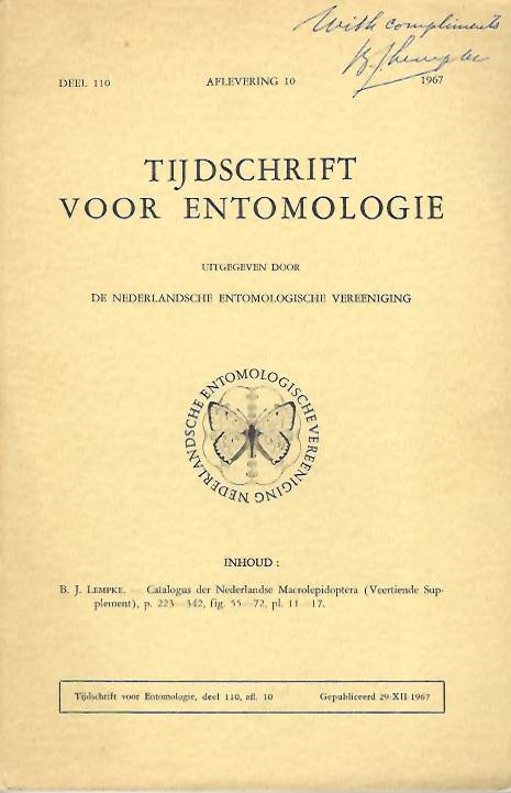 Lempke, B.J. - Catalogus der Nederlandse Macrolepidoptera. Supplement 14