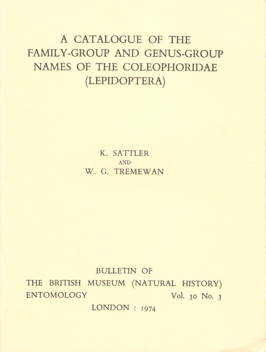 Sattler, K.; Tremewan, W.G. - A Catalogue of the family-group and genus-group names of the Coleophoridae (Lepidoptera)