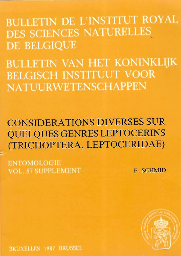 Schmid, F. - Considerations Diverses Sur Quelques Genres Leptocerins (Trichoptera, Leptoceridae)