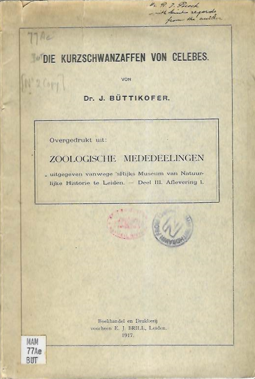 Buttikofer, J. - Die Kurzschwanzaffen von Celebes