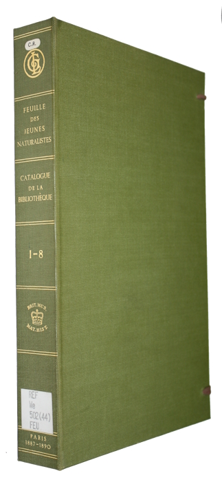  - La Feuille des Jeunes Naturalistes. Catalogue de la Bibliothque Fasc. 1-8