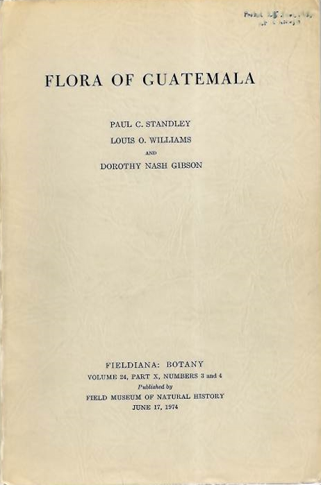 Standley, P.C.; Williams, L.O.; Gibson, D.N. - Flora of Guatemala. Pt X (No 3+4)