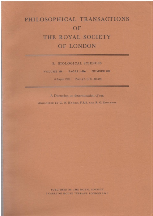 Harris, G,W; Edwards R.G. - A Discussion on determination of sex