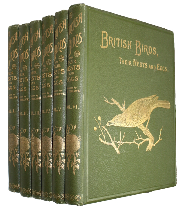 Butler, A.G.; Mathew, M.A.; Forbes, H.O.; Cordeaux, J.; Tegetmeier, W.B.; Slater, H.H.; Aplin, O.V.; MacPherson, H.A.; Frohawk, F.W. (Illustrator) - British Birds with their Nests and Eggs. Vol. 1-6