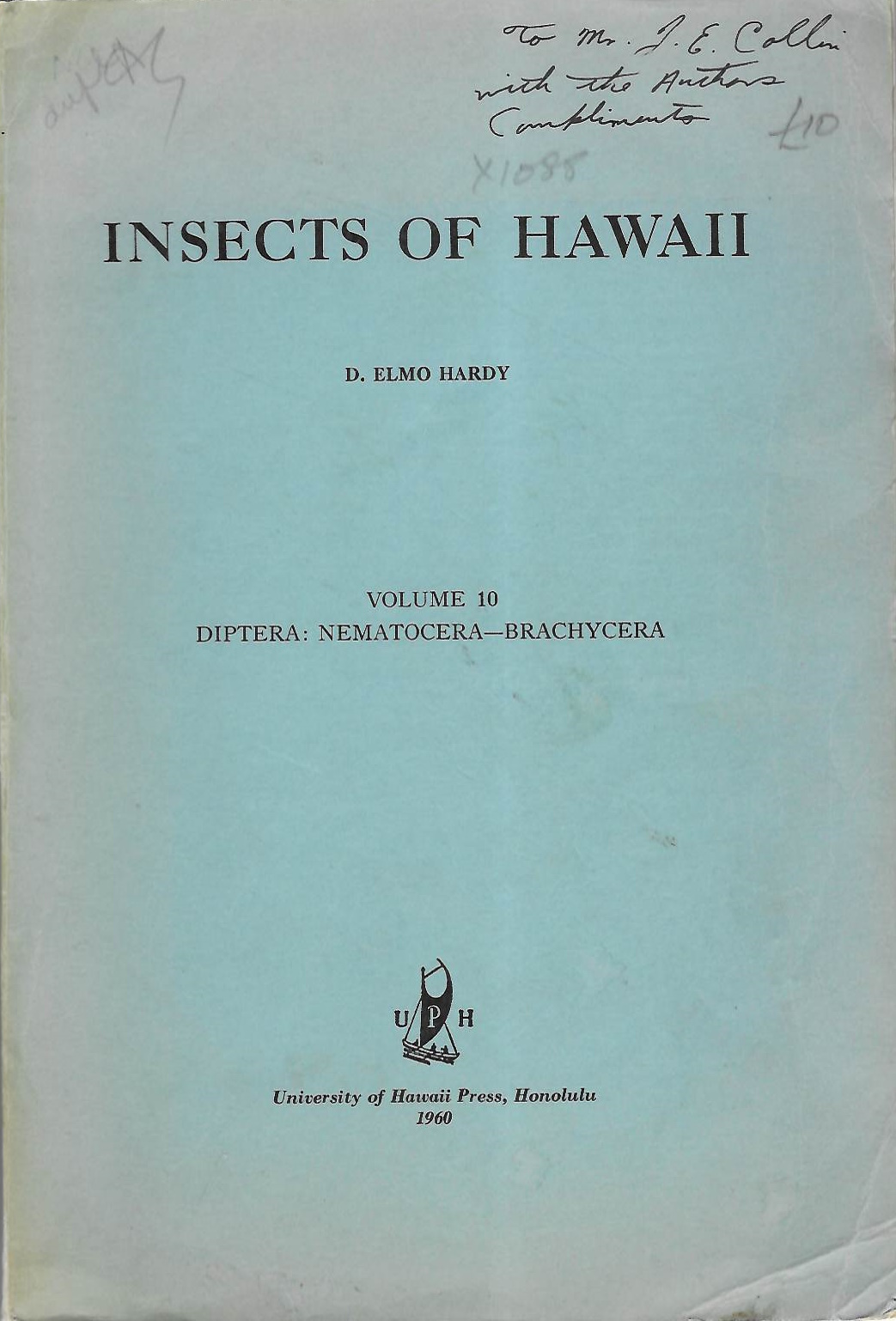Hardy, D.E. - Insects of Hawaii. Vol. 10: Diptera: Nematocera - Brachycera