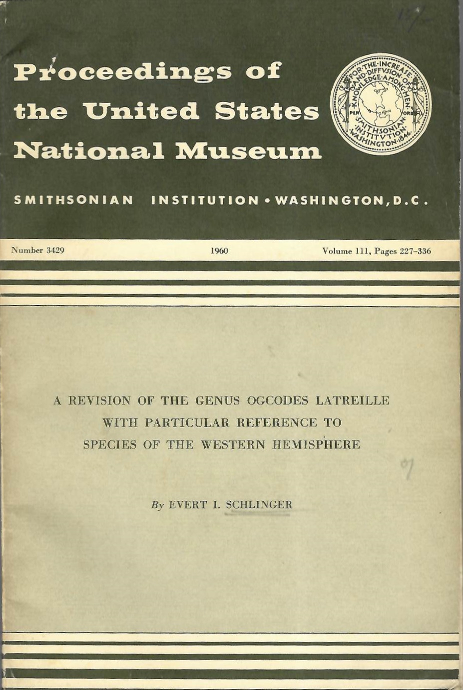 Schlinger, E.I. - Revision of the Genus <i>Ogcodes</i> Latreille with particular reference to species of the Western Hemisphere