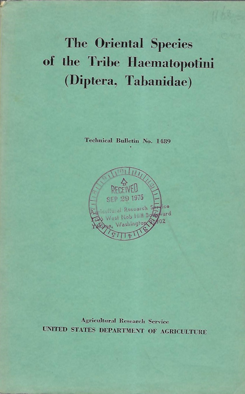 Stone, A.; Philip, C.B. - The Oriental Species of the Tribe Haematopotini (Diptera, Tabanidae)