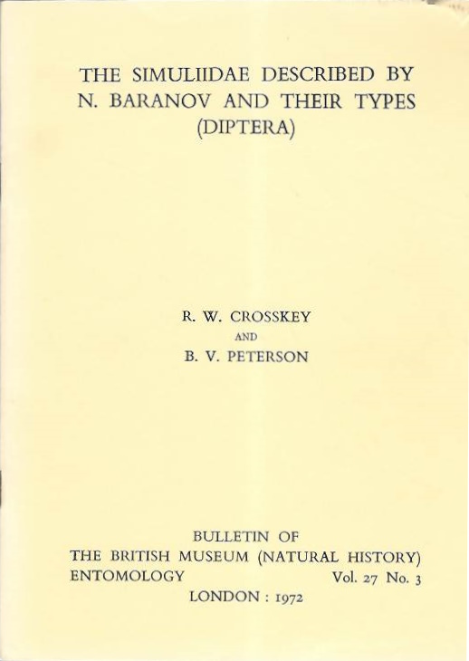 Crosskey, R.W.; Peterson, B.V. - The Simuliidae described by N. Baranov and their Types (Diptera)