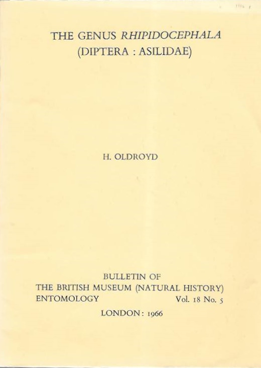 Oldroyd, H. - The Genus <i>Rhipidocephala</i> (Diptera: Asilidae)