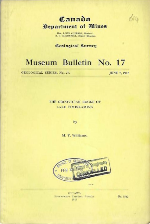 Williams, M.Y. - The Ordovician Rocks of Lake Timiskaming