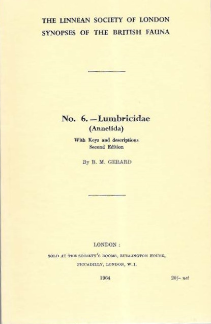 Gerard, B.M. - A Synopsis of the British Lumbricidae: (Synopses of the British Fauna 6)