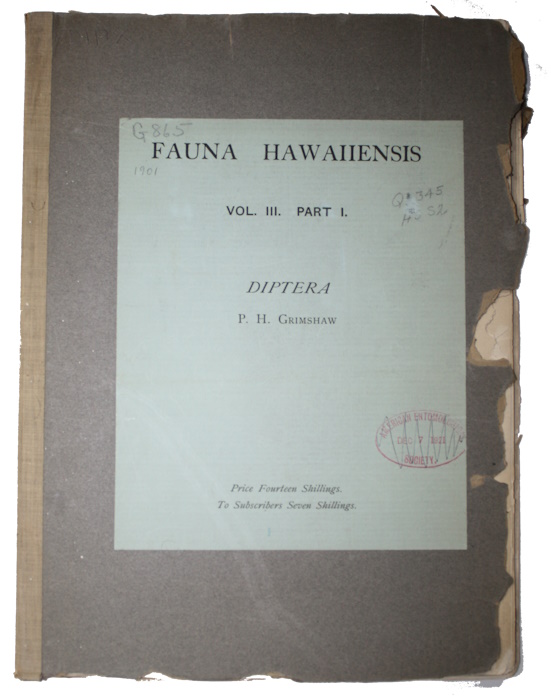 Grimshaw, P.H. - Fauna Hawaiiensis or the Zoology of the Sandwich (Hawaiian) Isles. Vol. III. Pt I: Diptera
