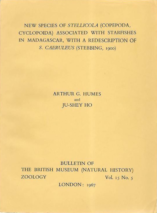 Humes, A.G.; Ho, J.-S. - New Species of <i>Stellicola</i> (Copedopa, Clyclopoida) associated with Starfishes in Madagascar, with a Redescription of S. caeruleus (Stebbing, 1900)