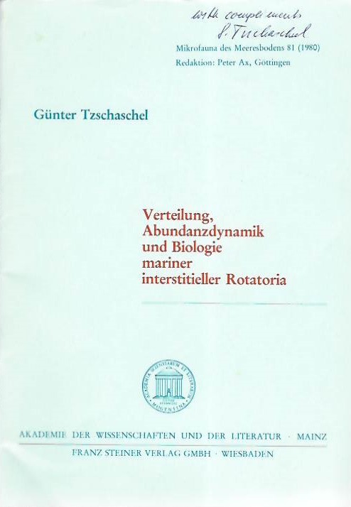 Tzschaschel, G. - Verteilung, Abundanzdynamik und Biologie mariner interstitieller Rotatoria