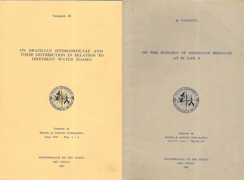 Vannucci, M. - (1) On the Brazilian Hydromedusae and their distribution in relation to different water masses [and] (2) On the Ecology of the Brazilian Medusae at 25 Lat. S