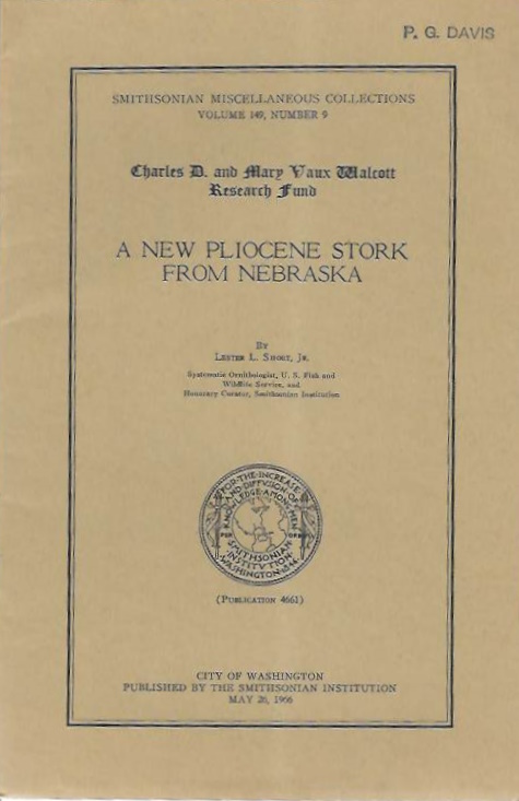 Short, L.L. - A new Pliocene stork from Nebraska