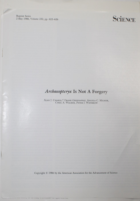  - Collection of 19 short papers on Archaeopteryx 1970-1996