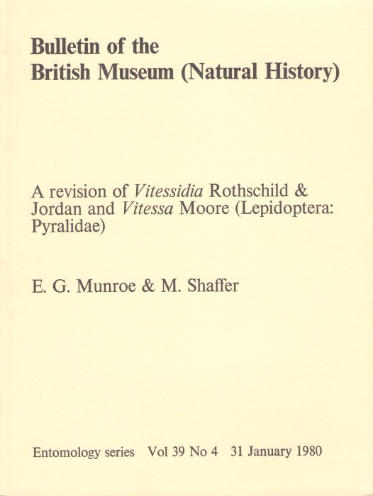 Munroe, E.G.; Shaffer, M. - A Revision of Vitessidia  Rothschild and Jordan and Vitessa Moore  (Lepidoptera: Pyralidae)