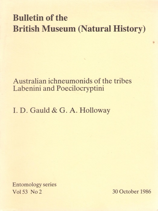 Gauld, I.D.; Holloway, G.A. - Australian Ichneumonids of the Tribes Labenini and Poecilocryptini