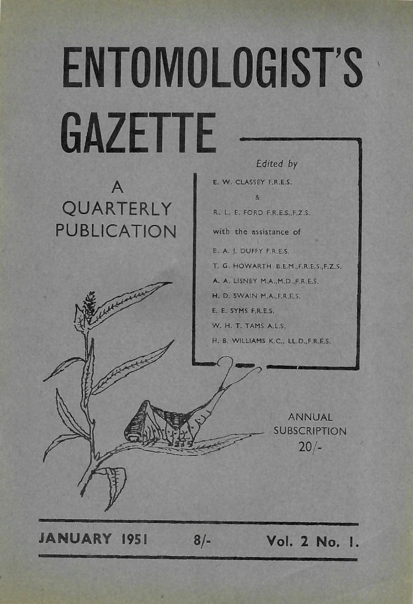  - Entomologist's Gazette. Vol. 2, Part 1 (1951)