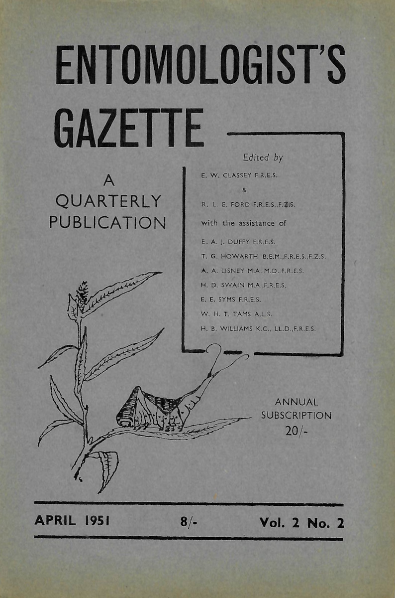 - Entomologist's Gazette. Vol. 2, Part 2 (1951)