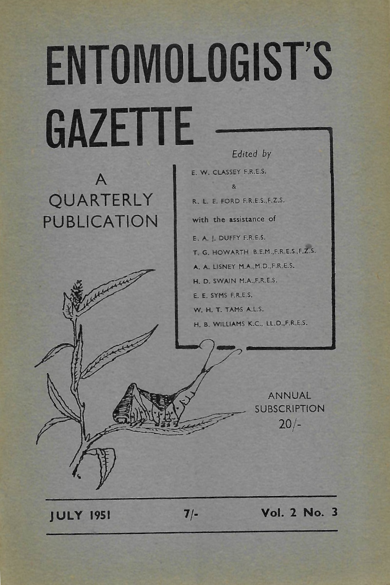  - Entomologist's Gazette. Vol. 2, Part 3 (1951)