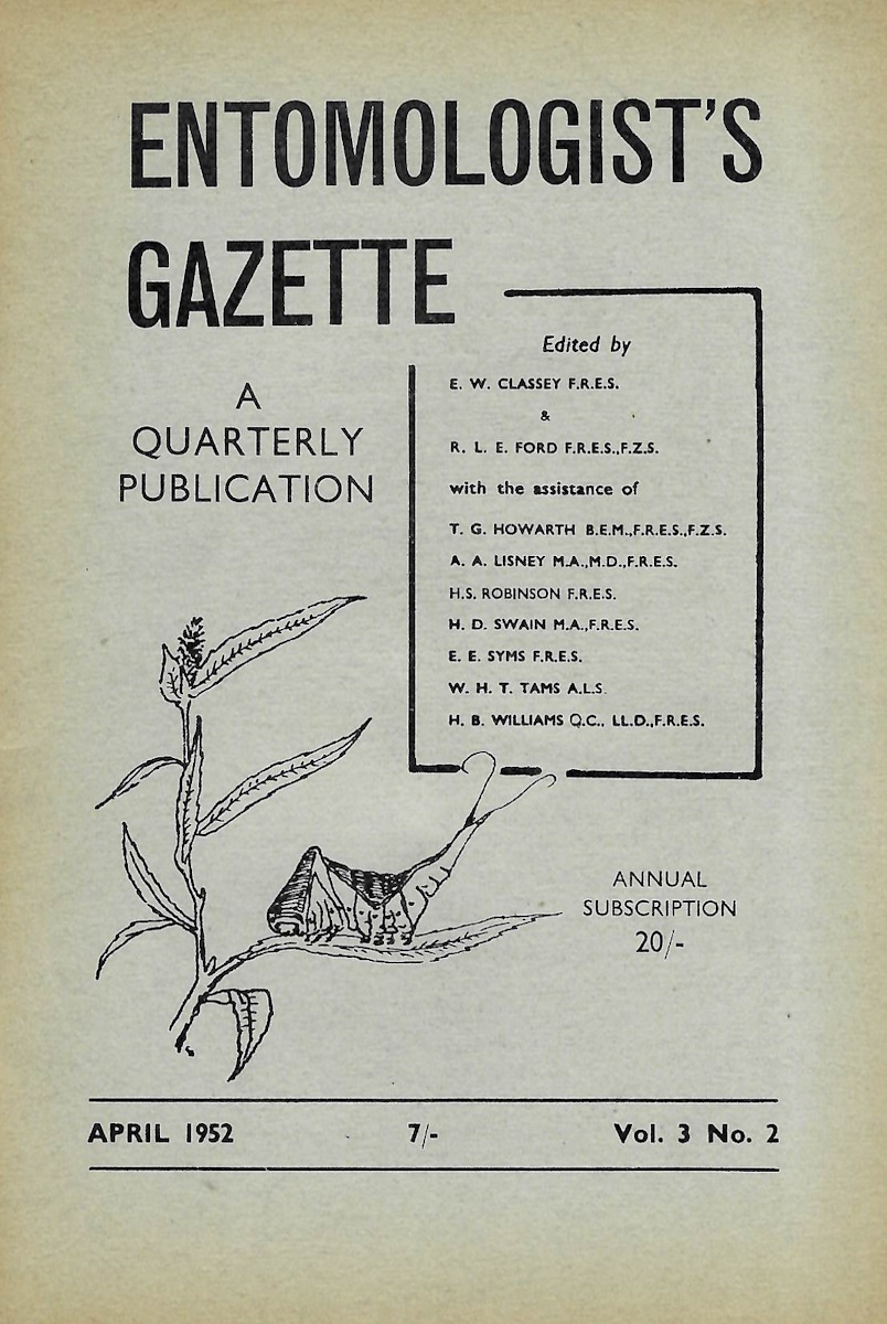  - Entomologist's Gazette. Vol. 3, Part 2 (1952)
