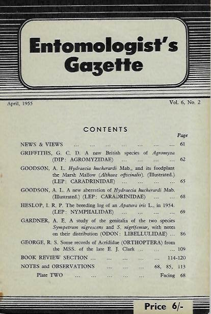  - Entomologist's Gazette. Vol. 6, Part 2 (1955)