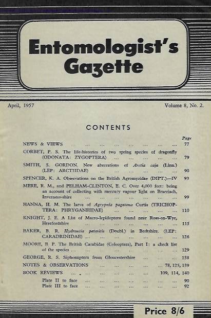  - Entomologist's Gazette. Vol. 8, Part 2 (1957)
