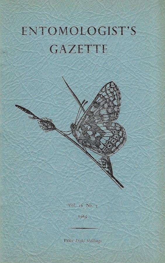  - Entomologist's Gazette. Vol. 16 (1965), Part 3