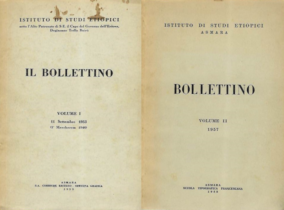  - Istituto di Studi Etiopici - Il Bollettino Vol. I (1953) + II (1957)
