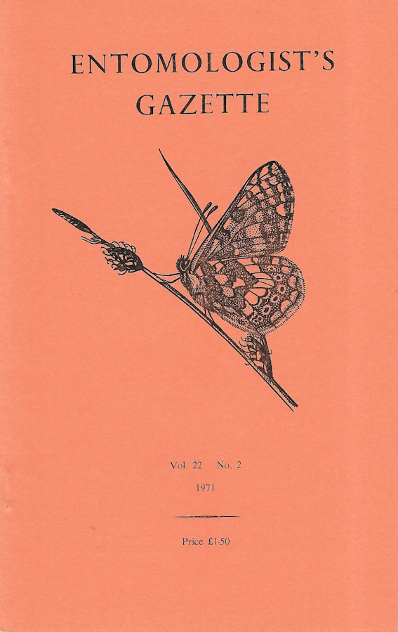  - Entomologist's Gazette. Vol. 22, Part 2 (1971)