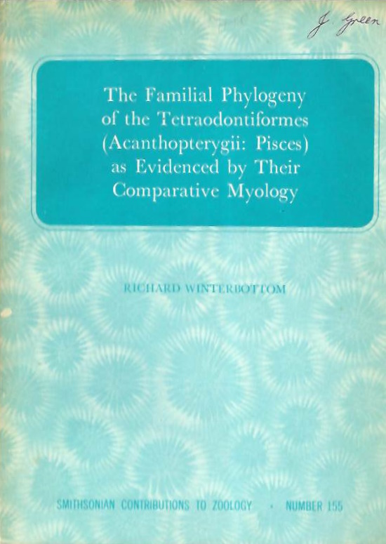 GAR/405, R. - The Familial Phylogeny of the Tetra0dontiformes (Acanthopterygii: Pisces) as Evidenced by Their Comparative Myology