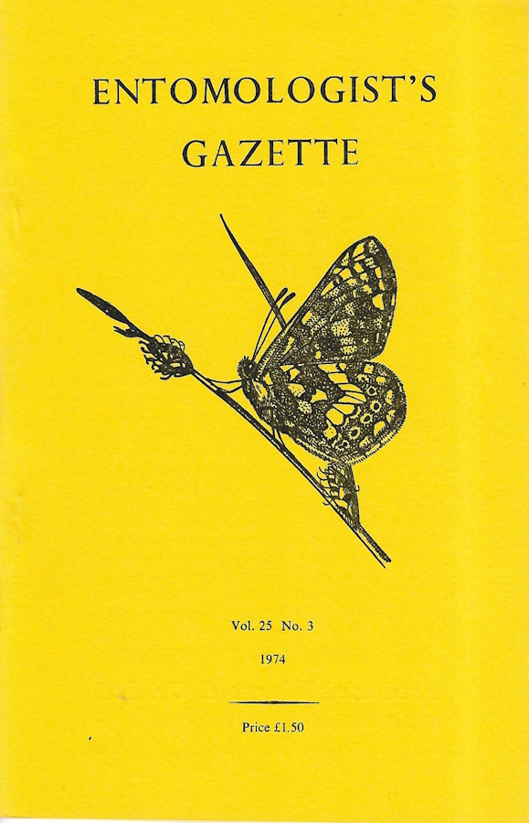  - Entomologist's Gazette. Vol. 25, Part 3 (1974)