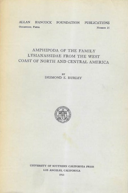 Hurley, D.E. - Amphipoda of the family Lysianassidae from the west coast of north and central Africa