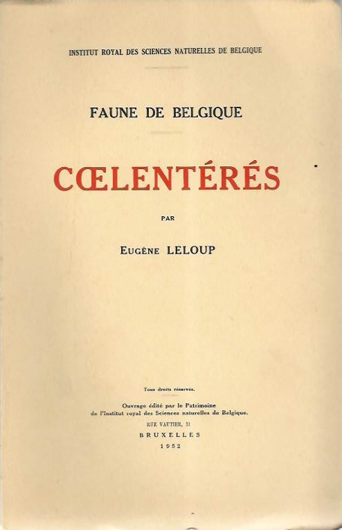 Leloup, E. - Coelentrs (Faune de Belgique)