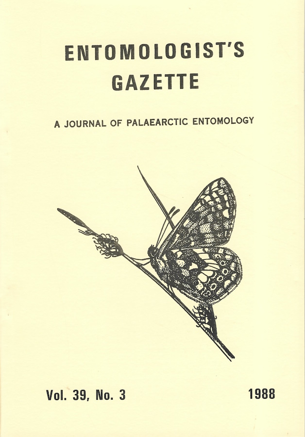  - Entomologist's Gazette. Vol. 39, Part 3 (1988)