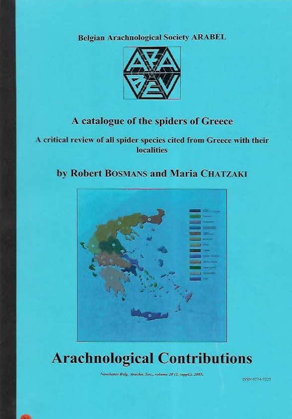 Bosmans, R.; Chatzaki, M. - A catalogue of the spiders of Greece