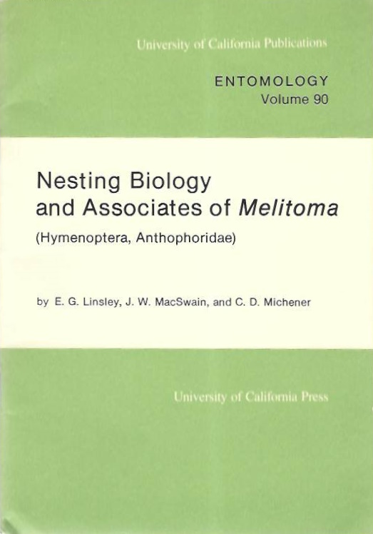 Linsley, E.G.; MacSwain, J.W.; Michener, C.D. - Nesting Biology and Associates of <i>Melitoma</i> (Hymenoptera, Anthophoridae)