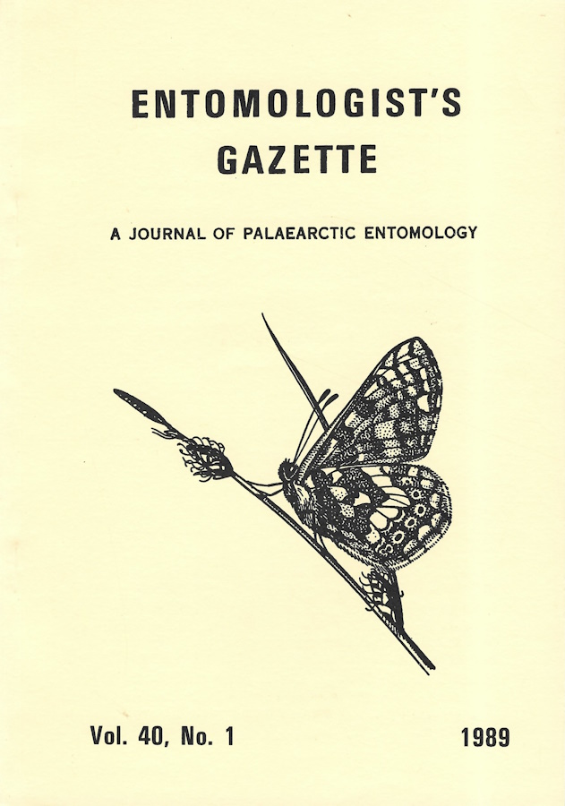  - Entomologist's Gazette. Vol. 40, Part 1 (1989)