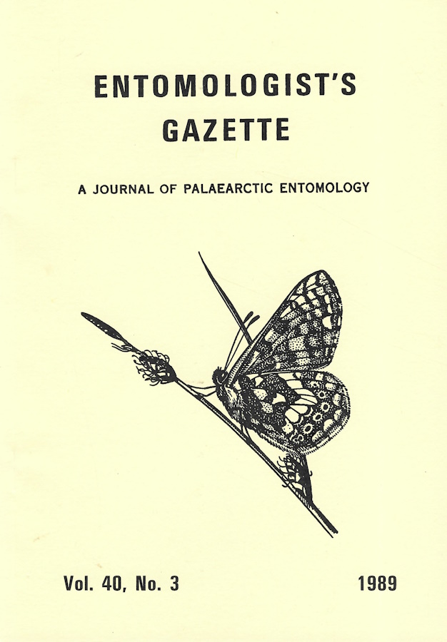  - Entomologist's Gazette. Vol. 40, Part 3 (1989)