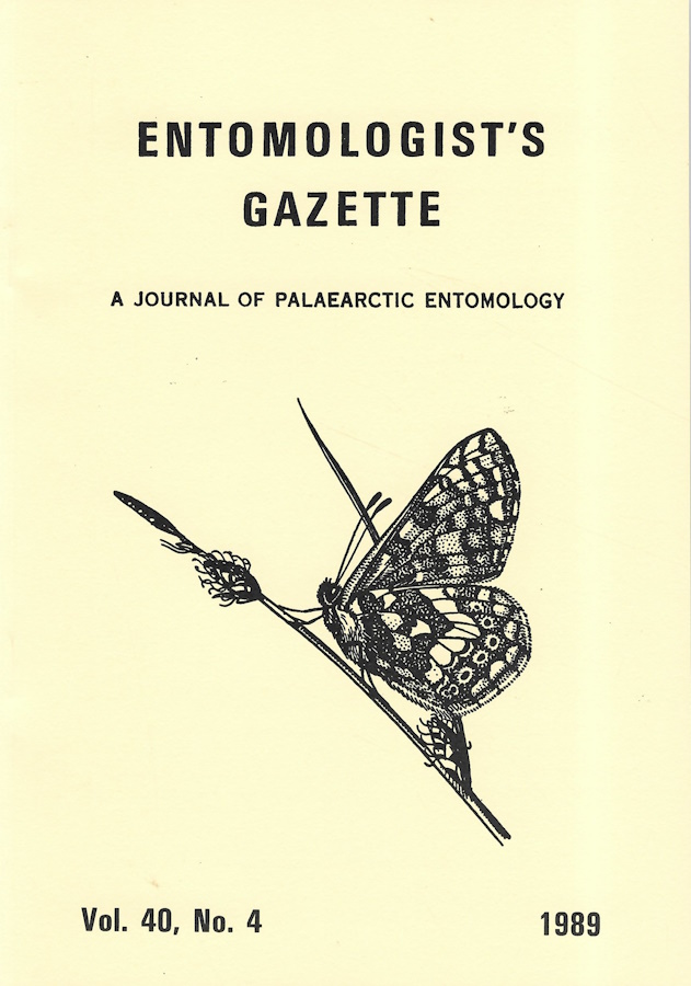  - Entomologist's Gazette. Vol. 40, Part 4 (1989)