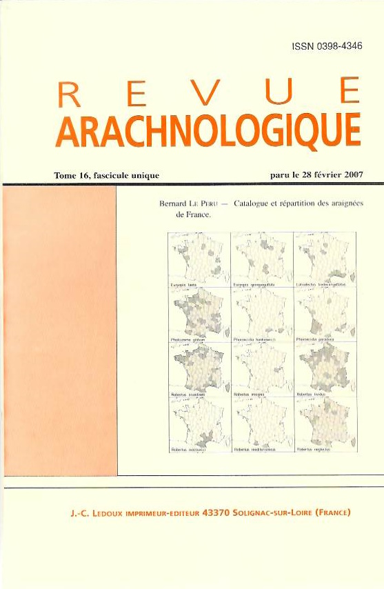 Le Peru, B. - Catalogue et rpartition des araignes de France