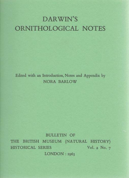 Barlow, N. - Darwin's Ornithological Notes