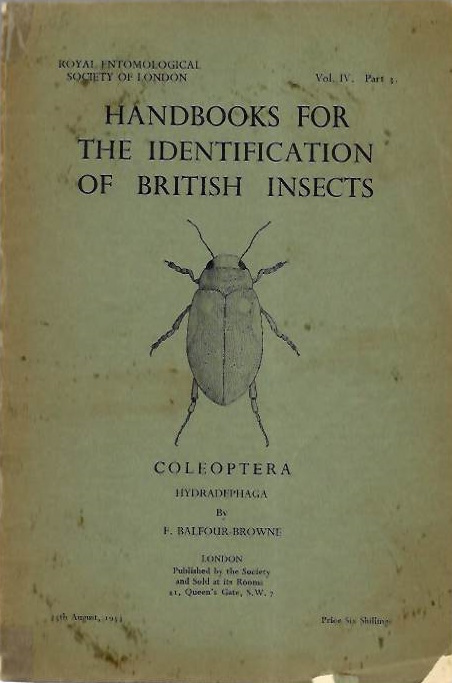 Balfour-Browne, F. - Coleoptera Hydradephaga (Handbooks for Identification of British Insects 4/3)