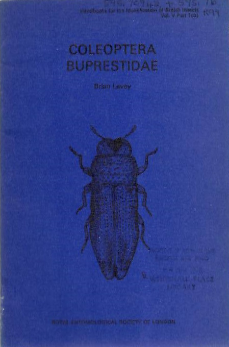 Levey, B. - Coleoptera, Buprestidae (Handbooks for the Identification of British Insects 5/1b)