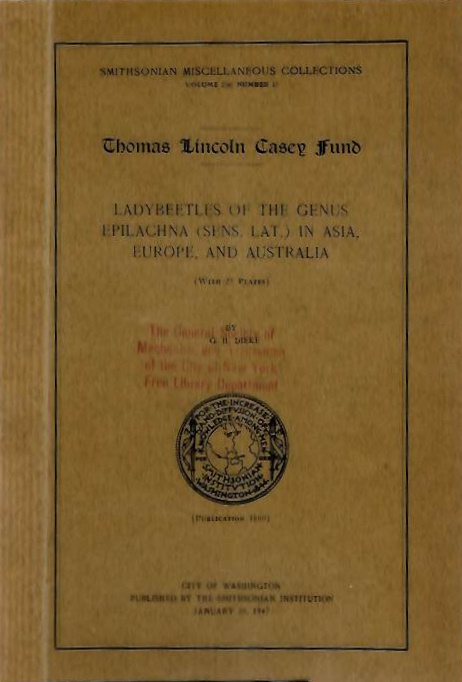 Dieke, G.E. - Ladybeetles of the Genus Epilachna (Sens. Lat.) in Asia, Europe, and Australia