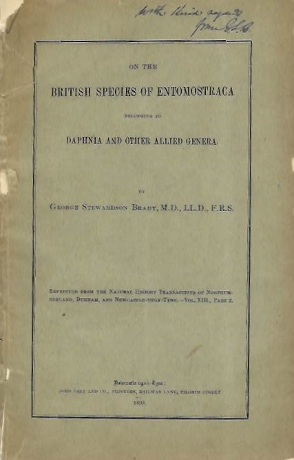 Brady, G.S. - On the British Species of Entomostraca belonging to Daphnia and other Allied genera