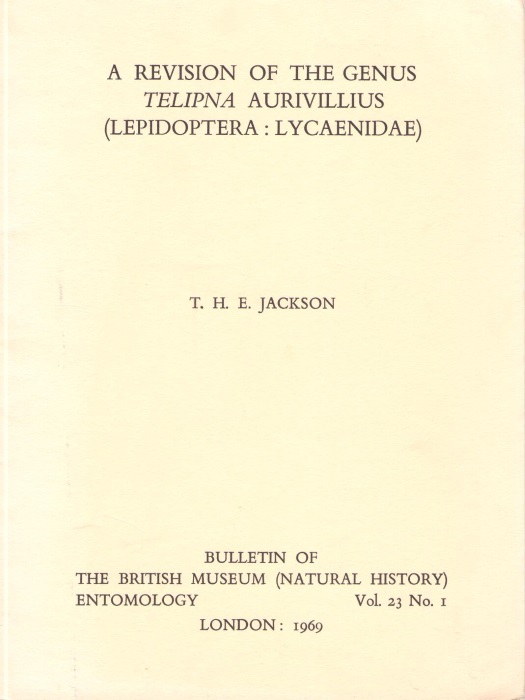 Jackson, T.H.E. - A Revision of the Genus Telipna Aurivillius (Lepidoptera: Lycaenidae)
