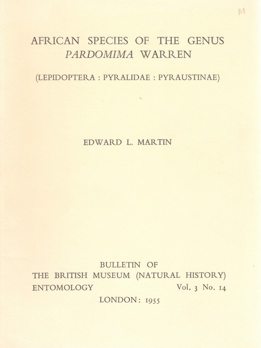 Martin, E.L. - African Species of the Genus Pardomima Warren (Lepidoptera: Pyralidae: Pyraustinae)
